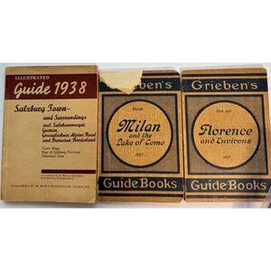 Griebens Environs Travel Guide Book Maps 1920s Milan Florence Salzburg Lake Como